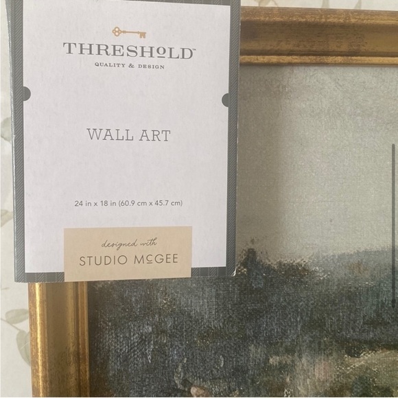 24" x 18" Landscape Study Framed Wall Canvas Antique Gold - Studio McGee NWT - Picture 5 of 6